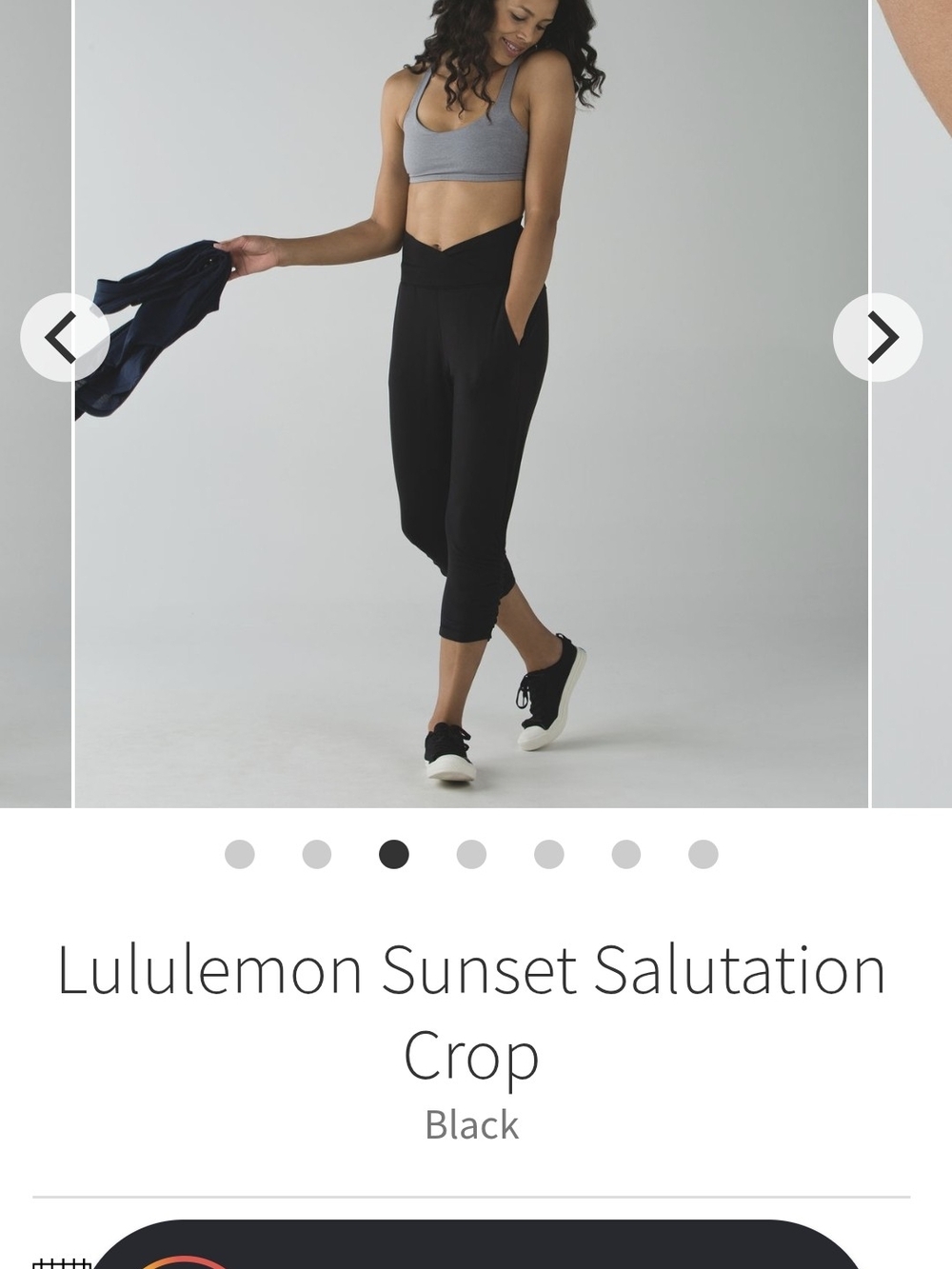 NWT- lululemon athletica Sunset Salutation Crop Pants in Black